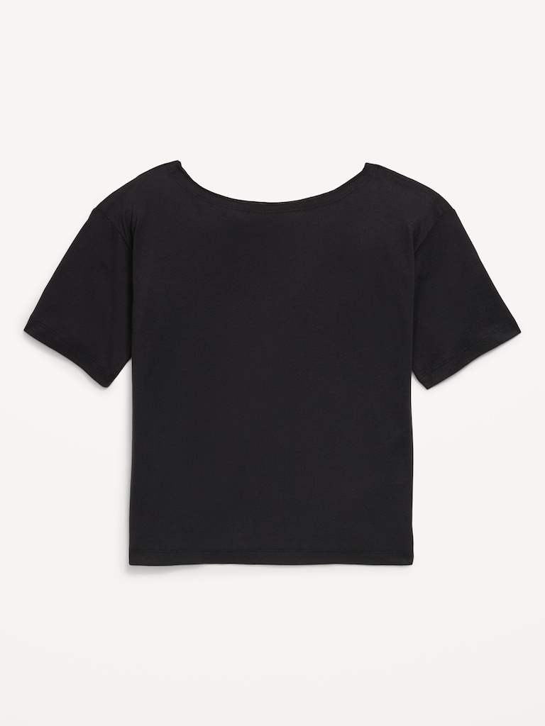 Off-Shoulder Graphic T-Shirt for Girls