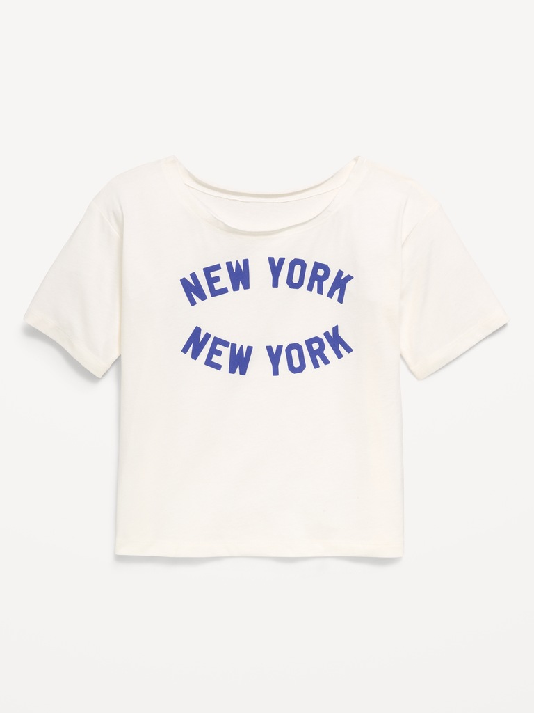 Off-Shoulder Graphic T-Shirt for Girls