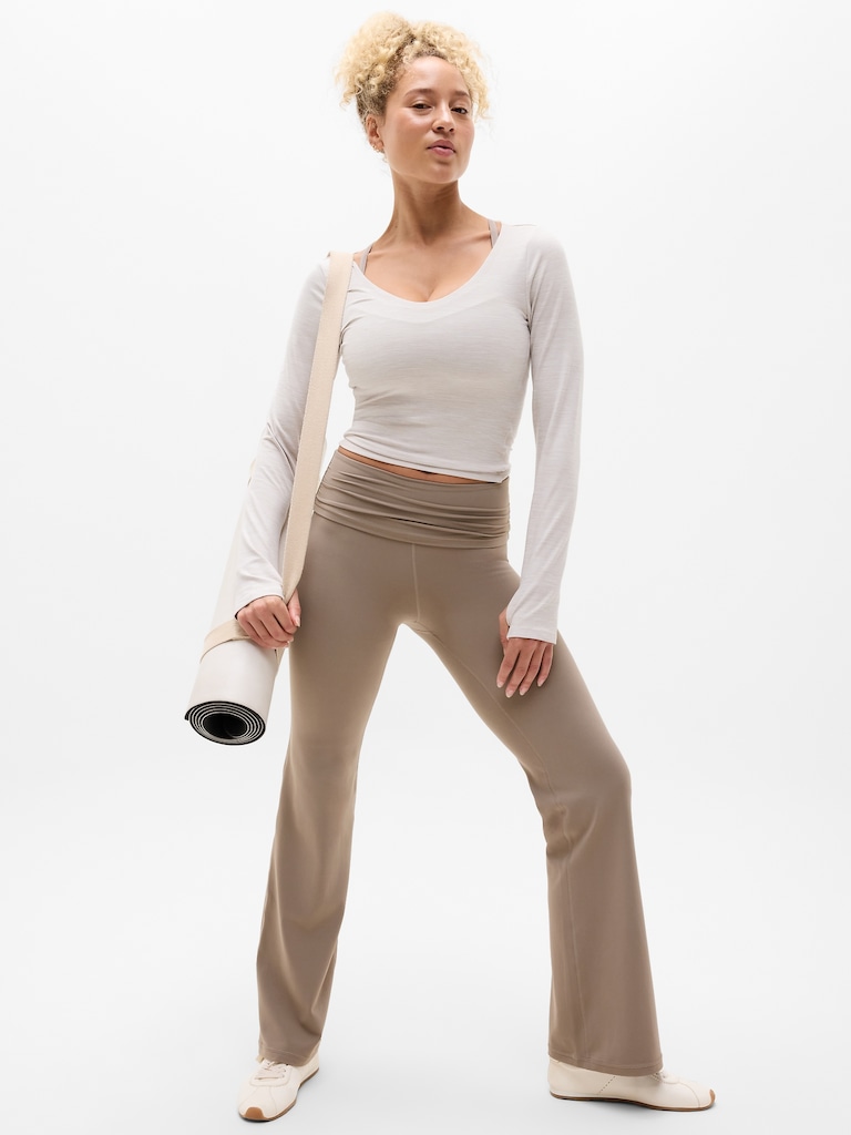 Transcend High Rise Fold Over Flare Legging