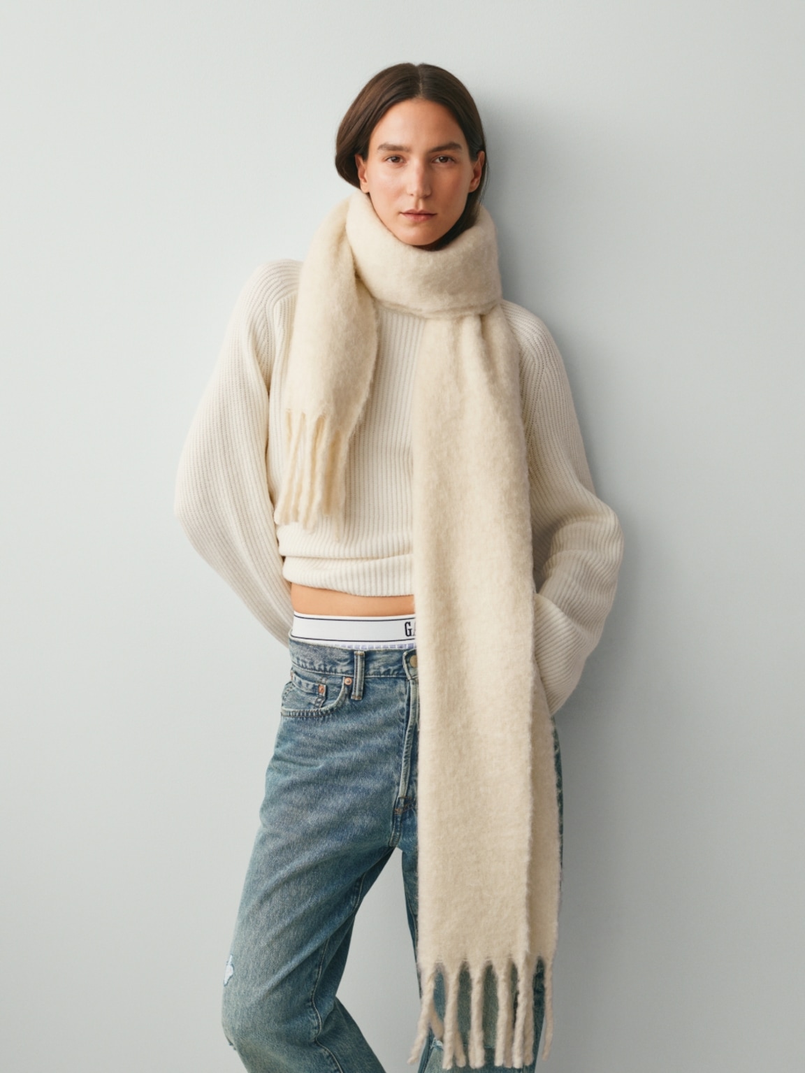 CashSoft Shaker-Stitch Boyfriend Sweater