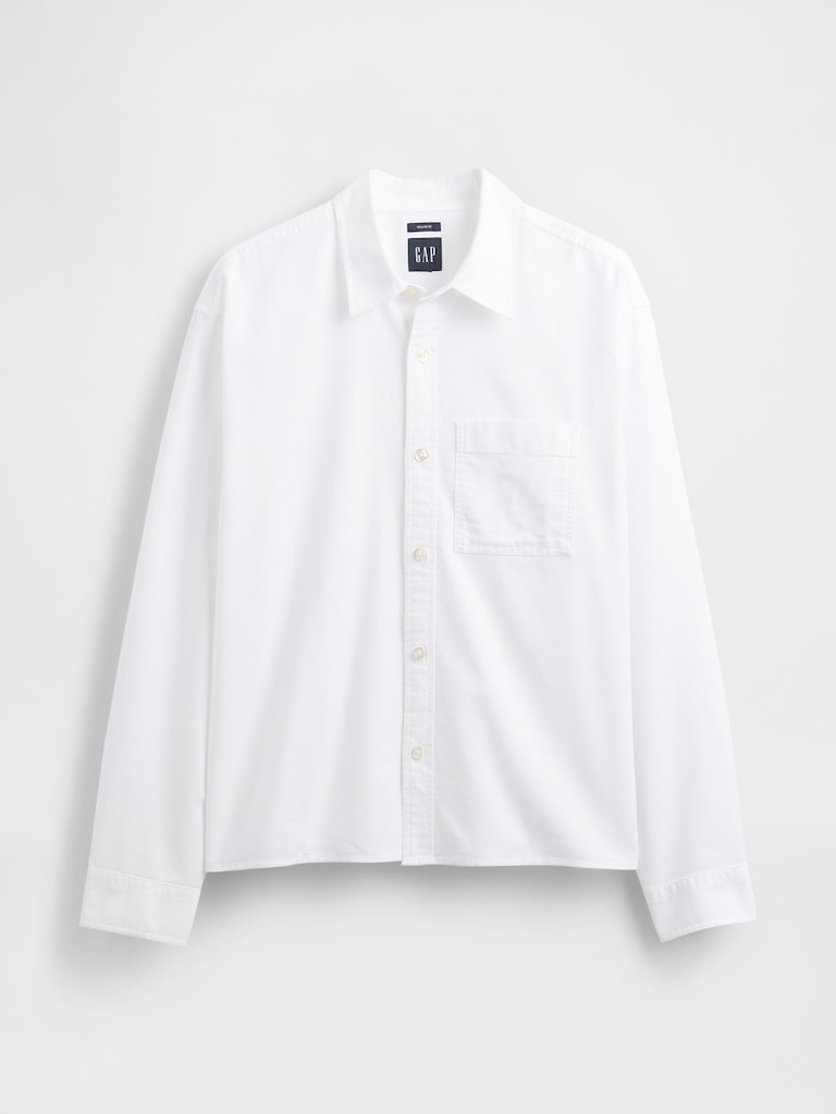 Relaxed Crop Oxford Shirt