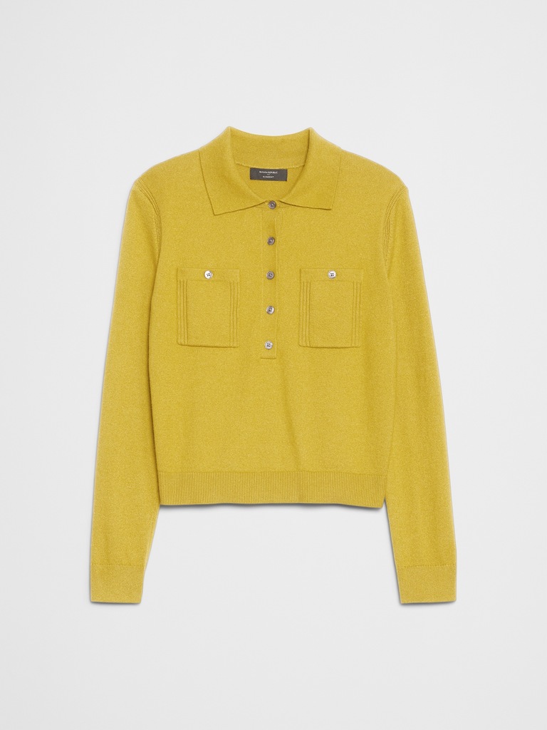 Cloud Soft Polo Henley Pullover Sweater