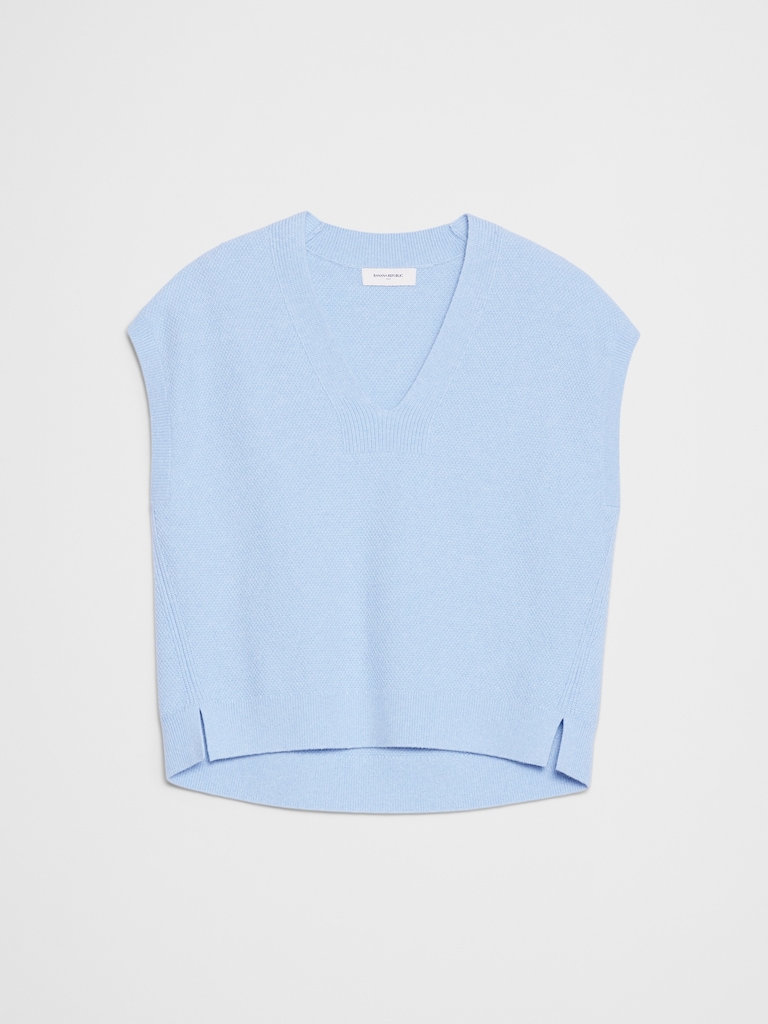 Textured V-Neck Sweater Vest