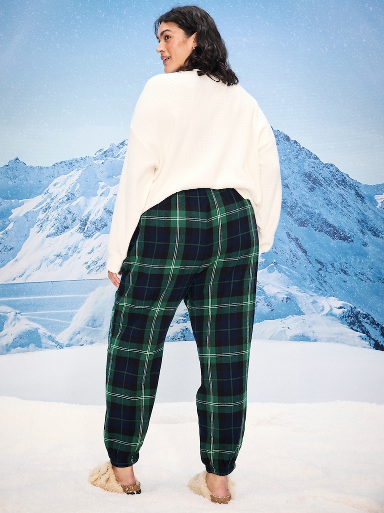Plaid Flannel Pajama Joggers for Women