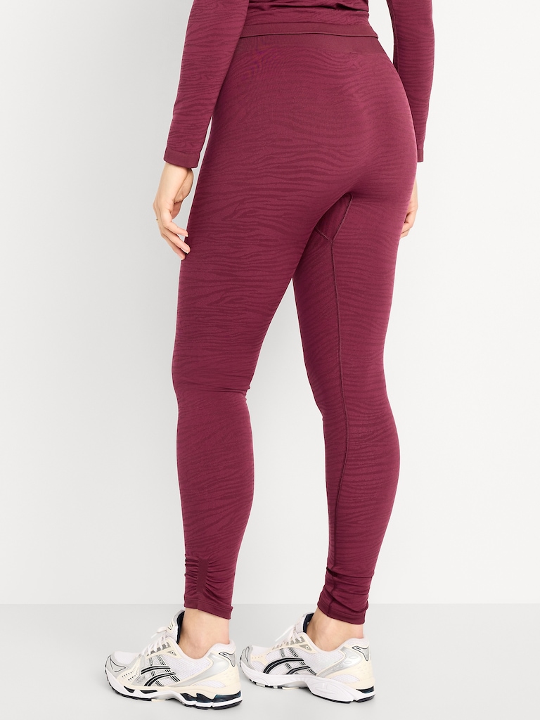 High-Waisted Seamless Jacquard Leggings