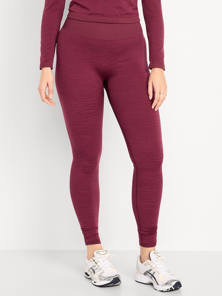 High-Waisted Seamless Jacquard Leggings