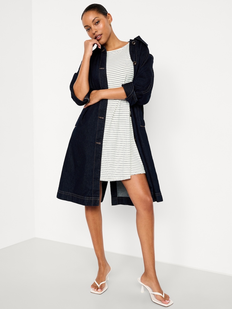 Short-Sleeve Mini Swing Dress