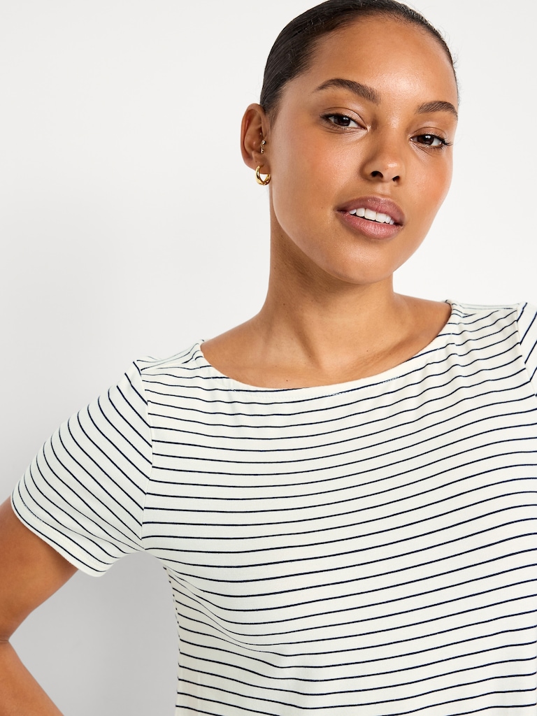 Short-Sleeve Mini Swing Dress