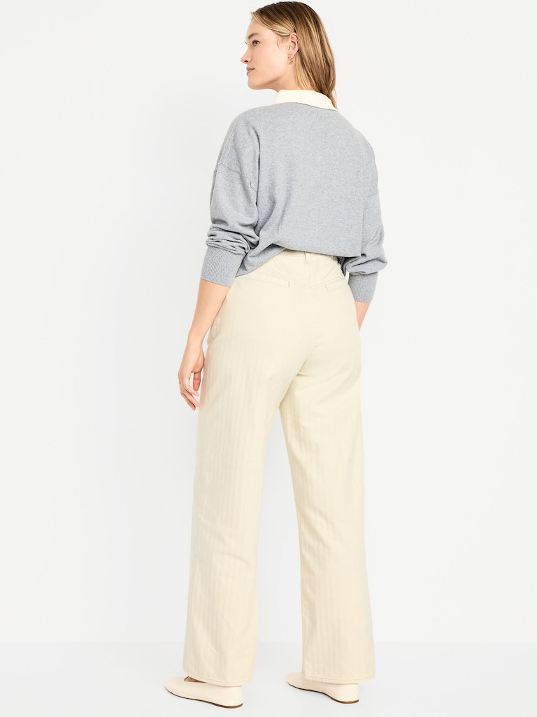 High-Waisted Baggy Wide-Leg Utility Jeans