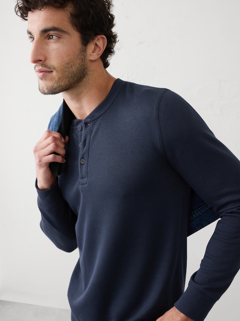 Waffle Knit Henley
