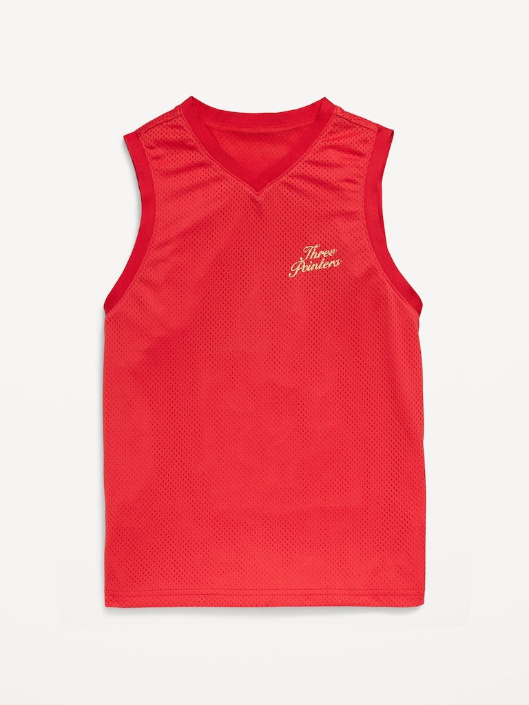 Mesh Graphic Basketball Tank Top for Boys