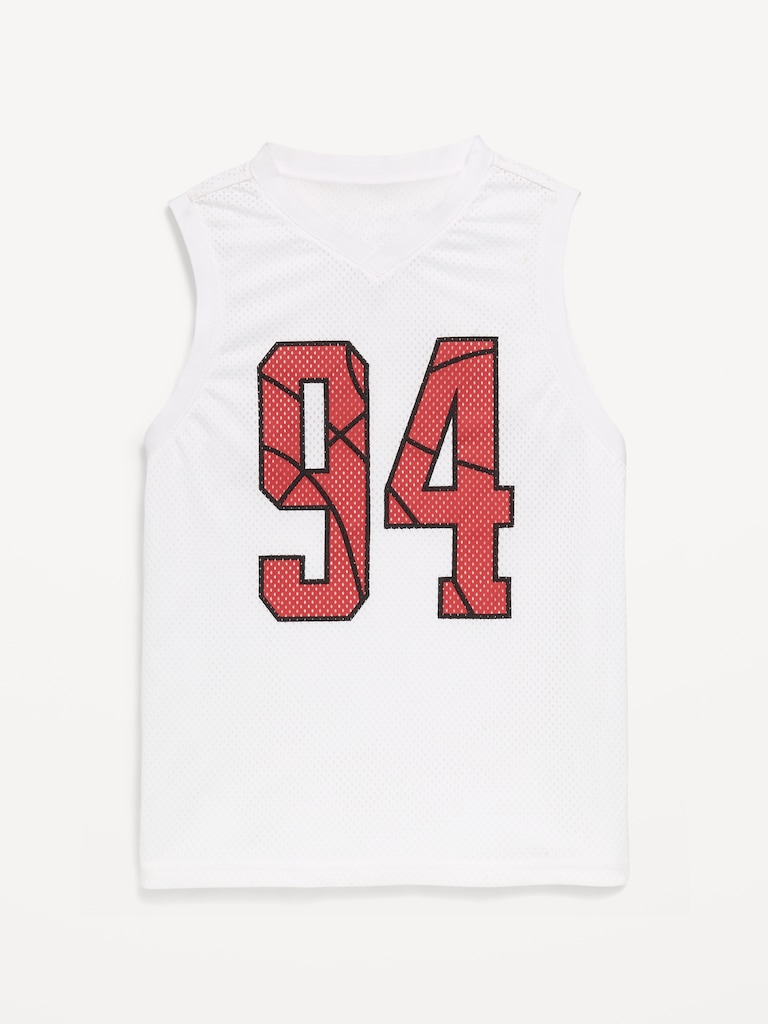 Mesh Graphic Basketball Tank Top for Boys