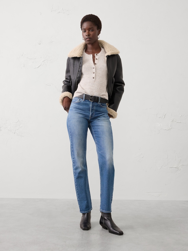 Henley Brushed Pullover Sweater