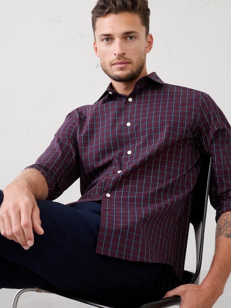 Slim-Fit Untucked Dress Shirt