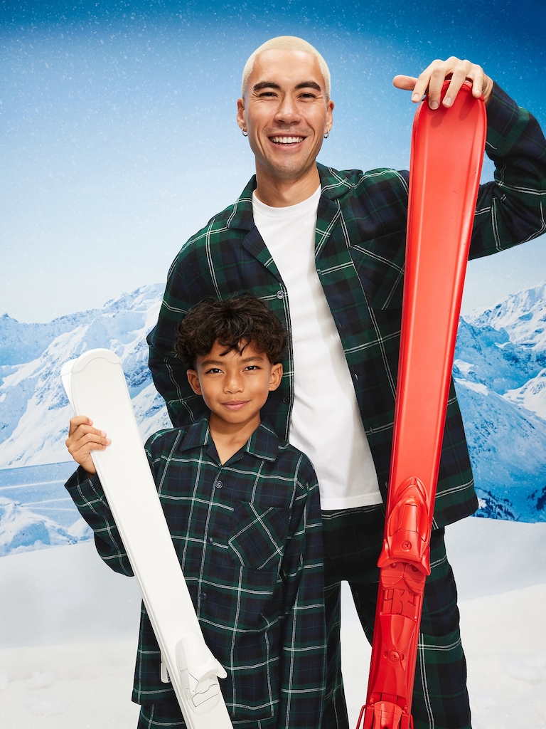 Plaid Flannel Pajama Set for Men