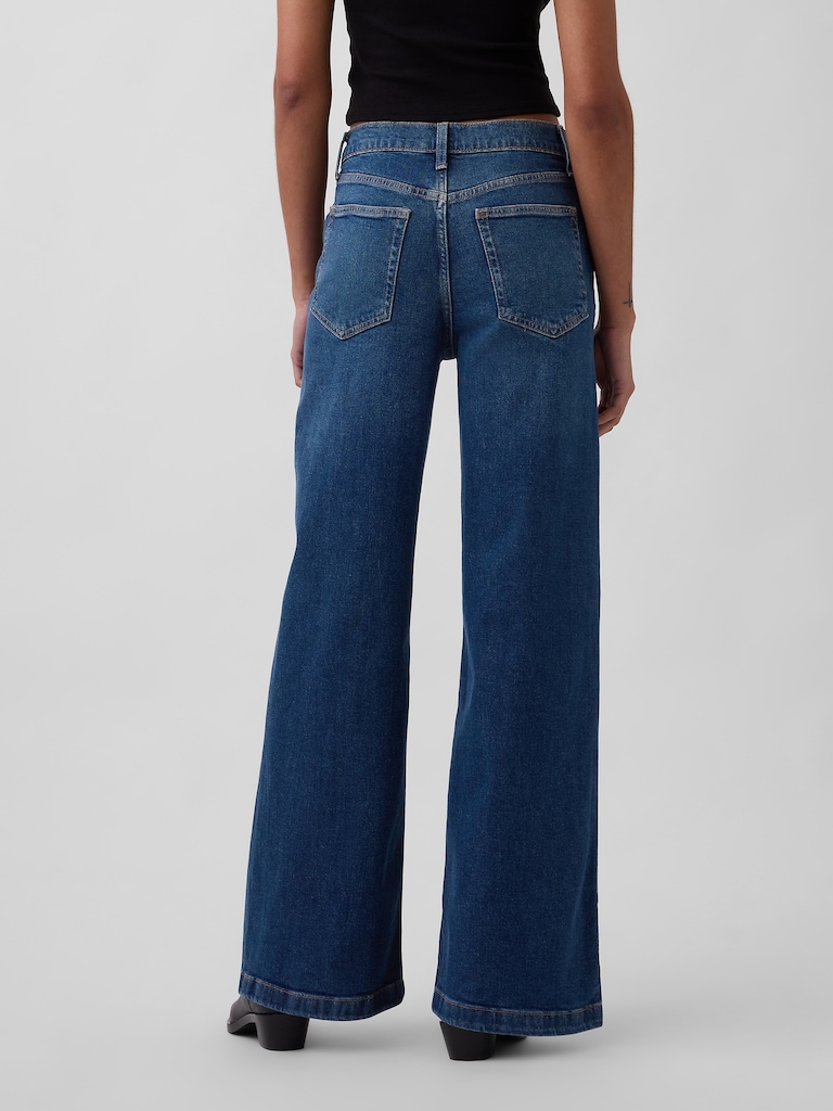 High Rise Stride Wide-Leg Jeans