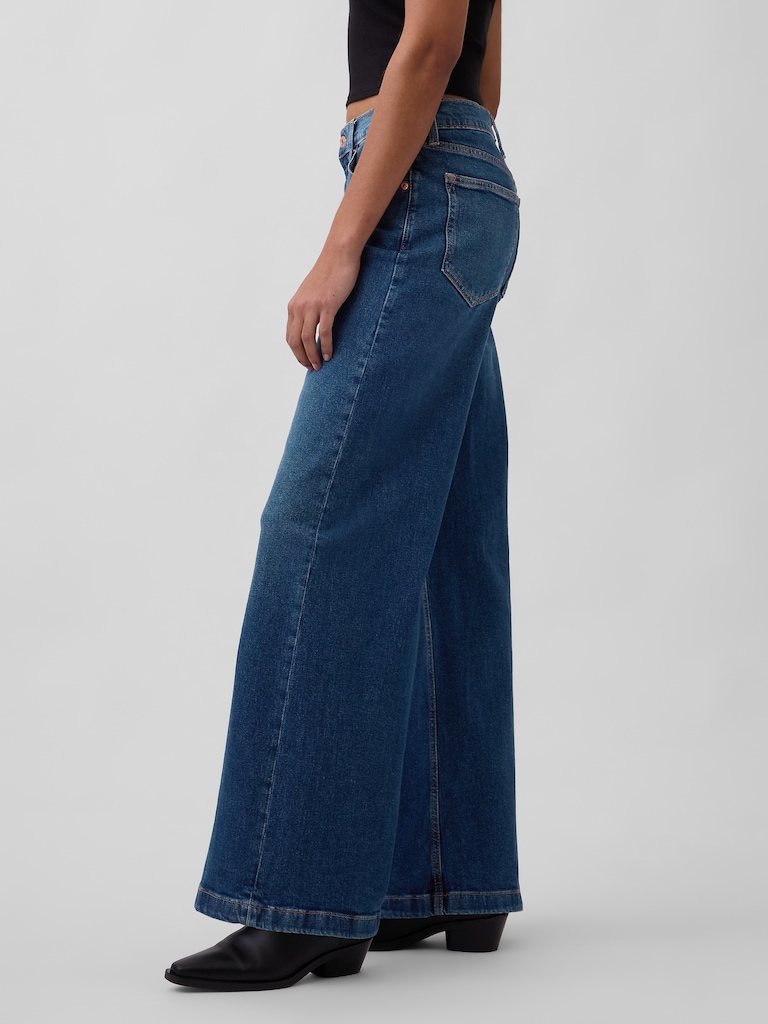 High Rise Stride Wide-Leg Jeans