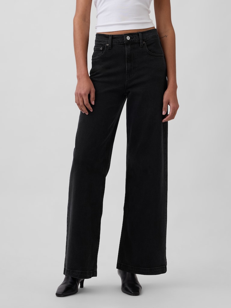 High Rise Stride Wide-Leg Jeans