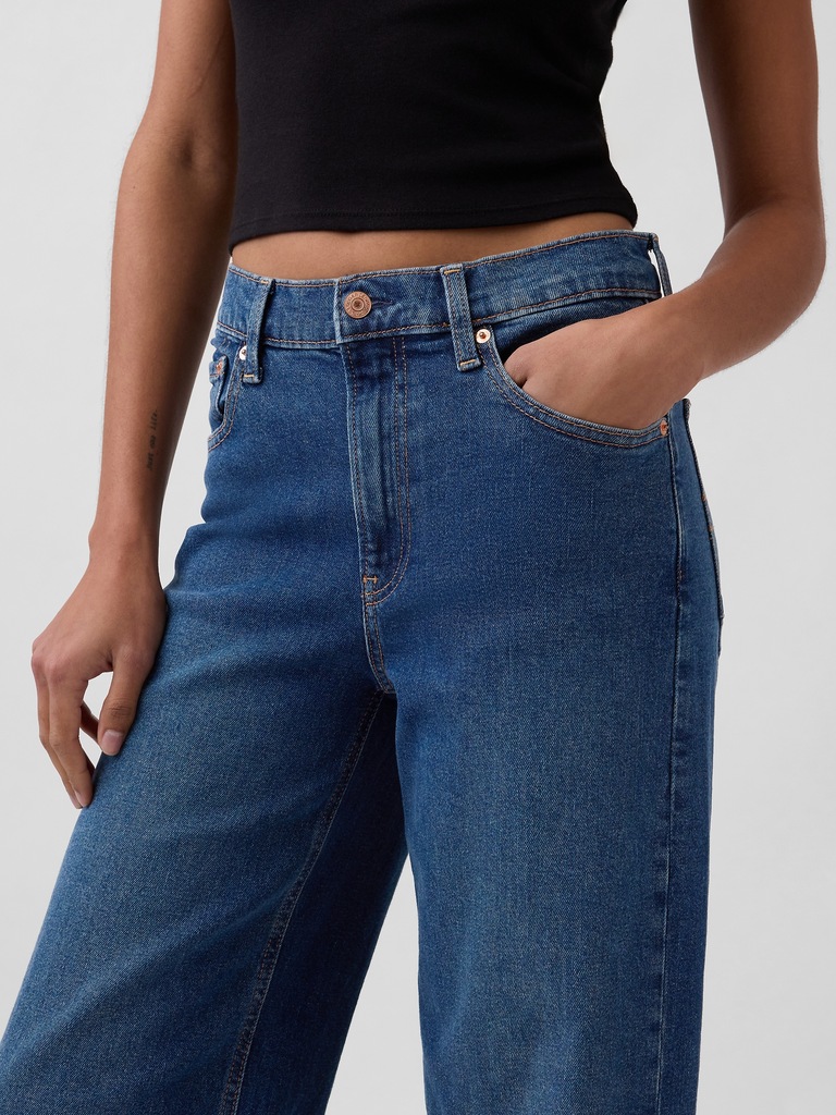 High Rise Stride Wide-Leg Jeans
