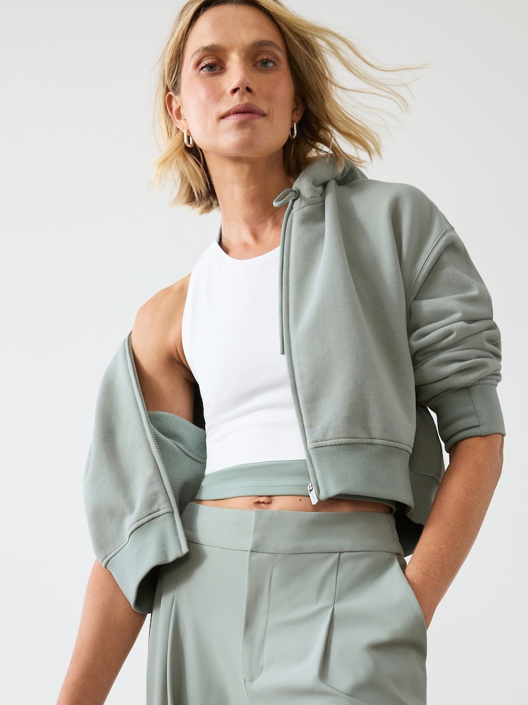 Forever Fleece Crop Full Zip