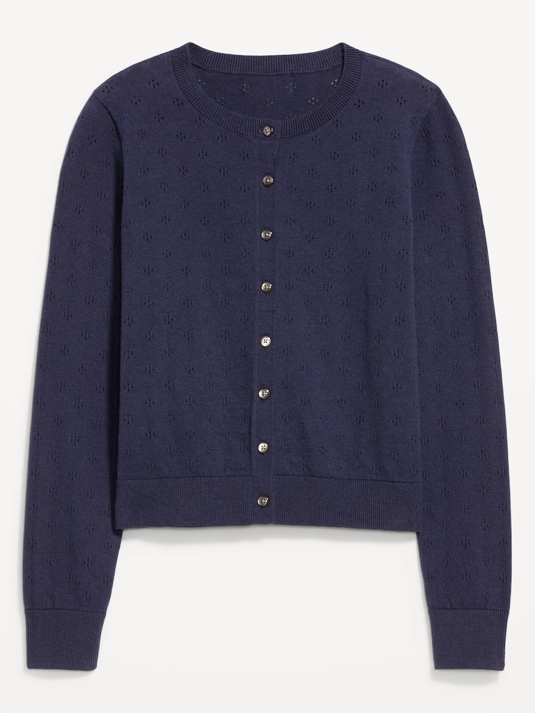 SoSoft Lite Cropped Pointelle Cardigan