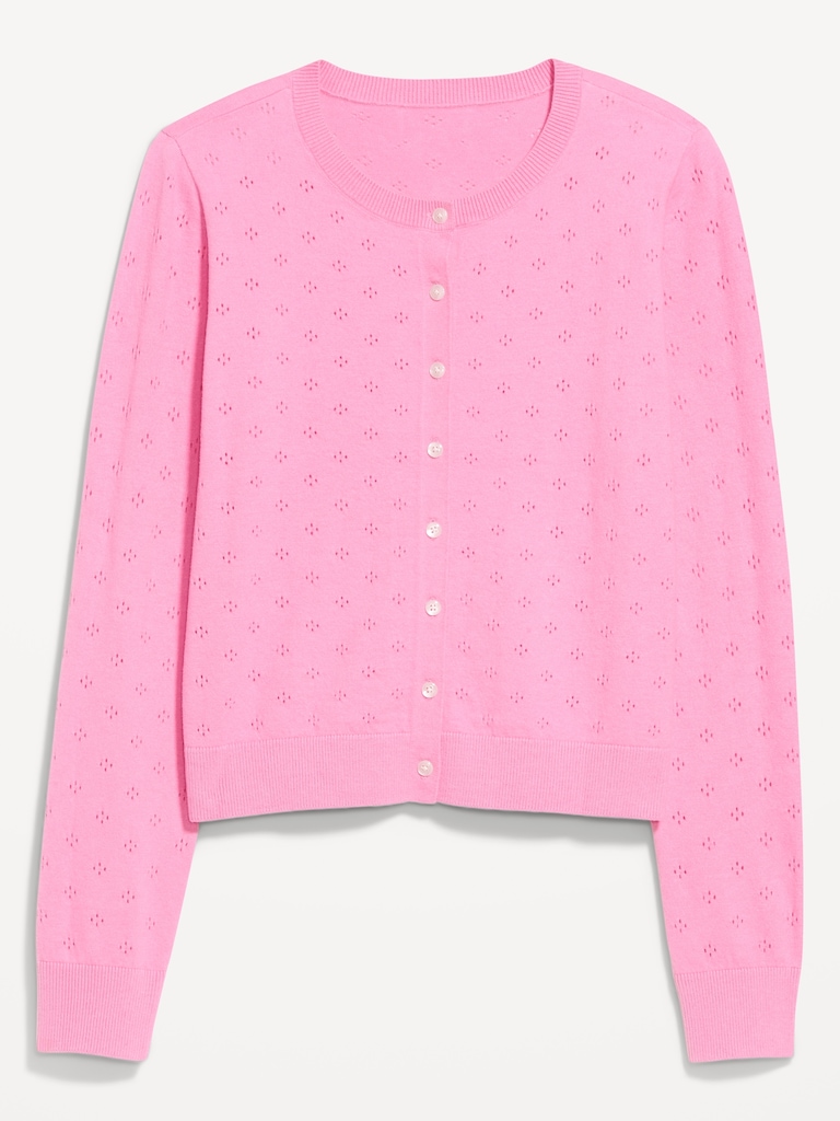 SoSoft Lite Cropped Pointelle Cardigan