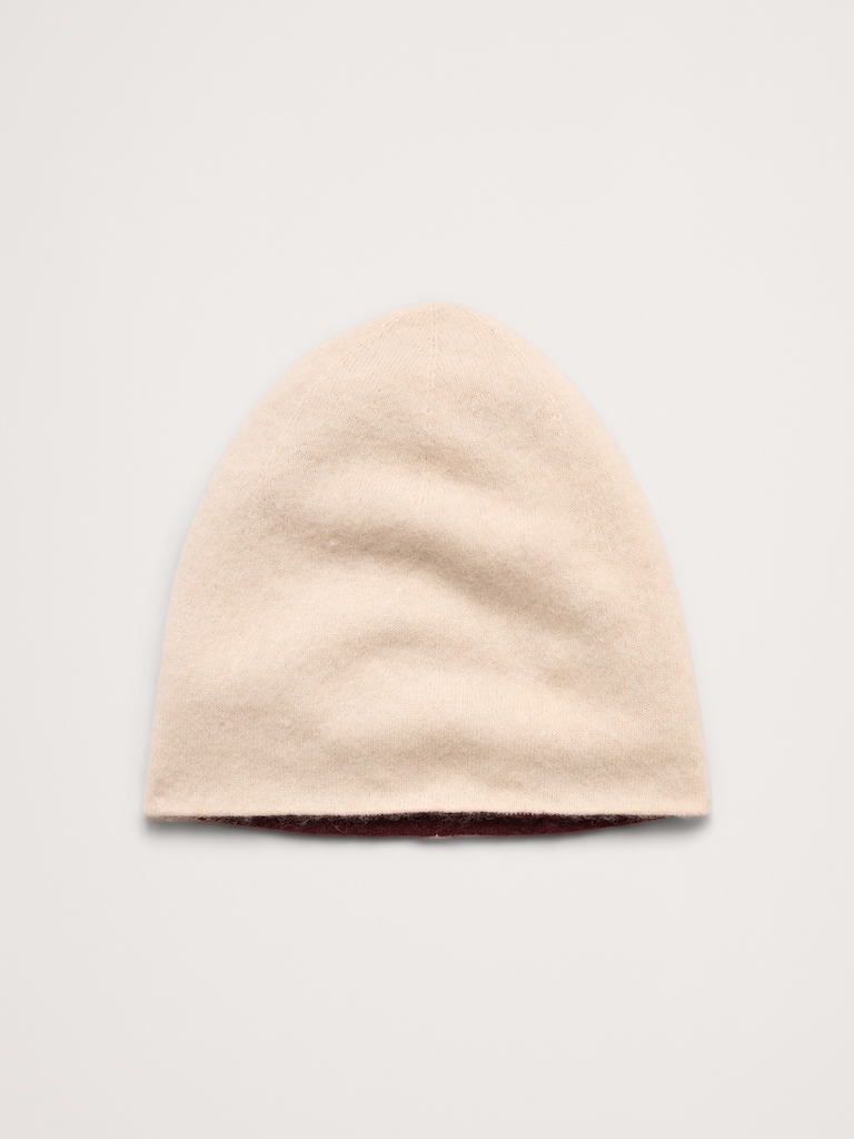 Reversible Brushed Wool-Cashmere Beanie