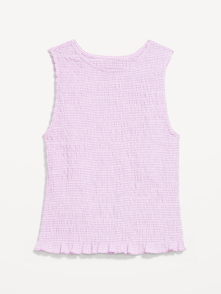 Sleeveless Smocked Tank Top