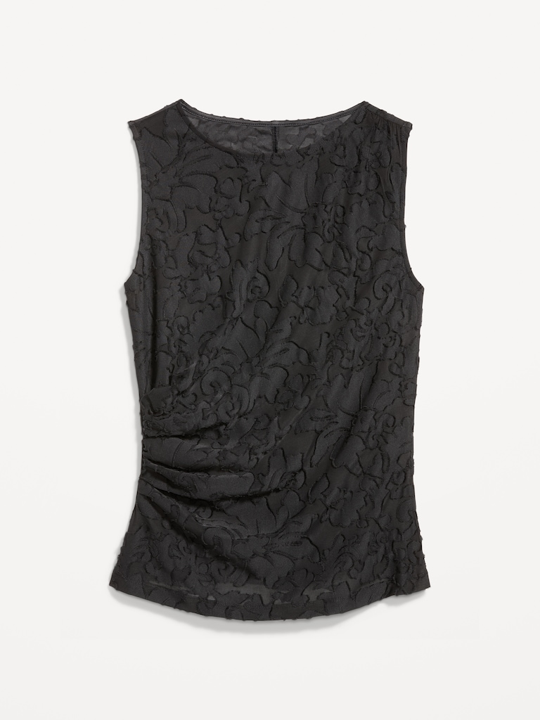 Jacquard Side-Drape Top