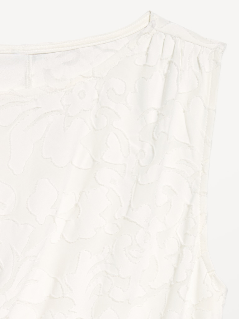 Jacquard Side-Drape Top