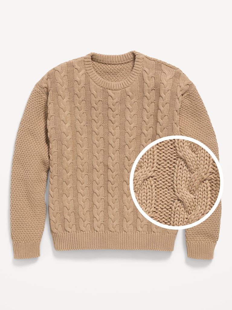 Long-Sleeve Cable-Knit Sweater for Boys