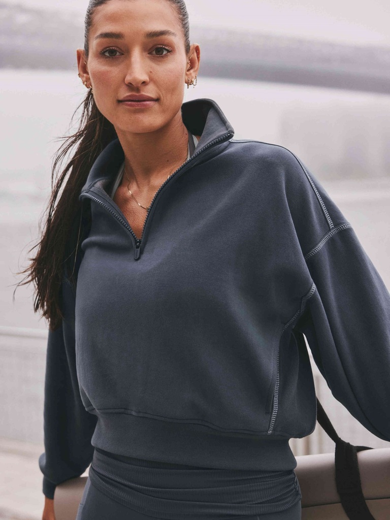 Forever Fleece 1/2 Zip High Hip Sweatshirt
