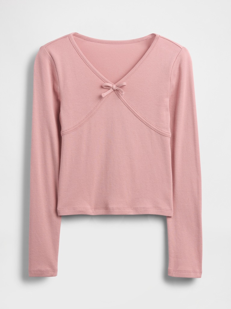 Kids Cross Front Bow T-Shirt