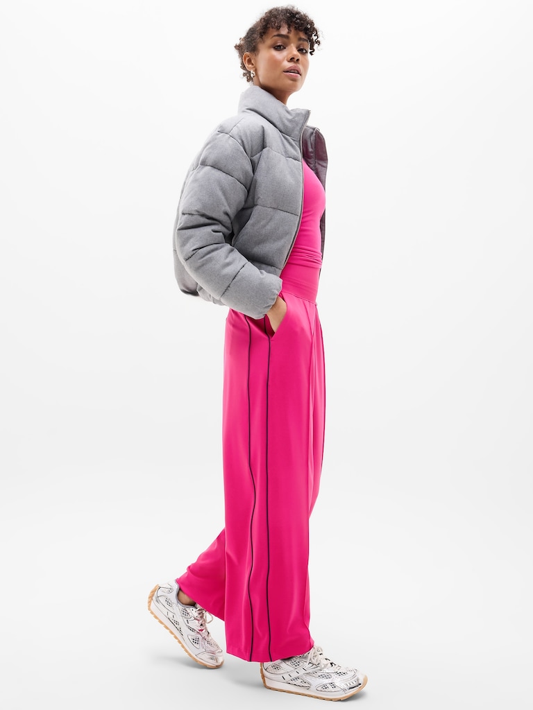 Venice High Rise Track Stripe Wide Leg Pant