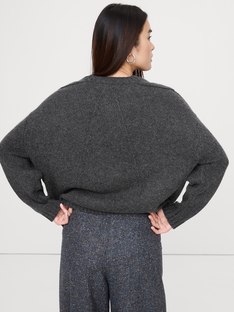 Oversized Merino-Cotton Crew-Neck Sweater