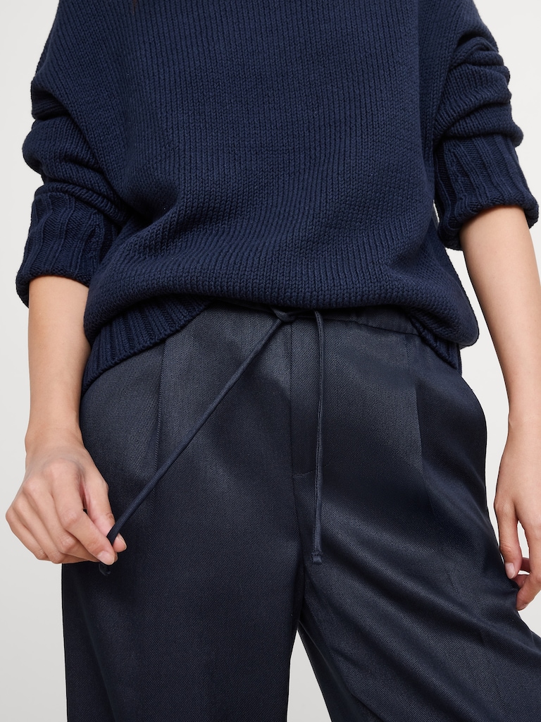 High-Rise Wide-Leg Drapey TENCEL™ Pull-On Pant