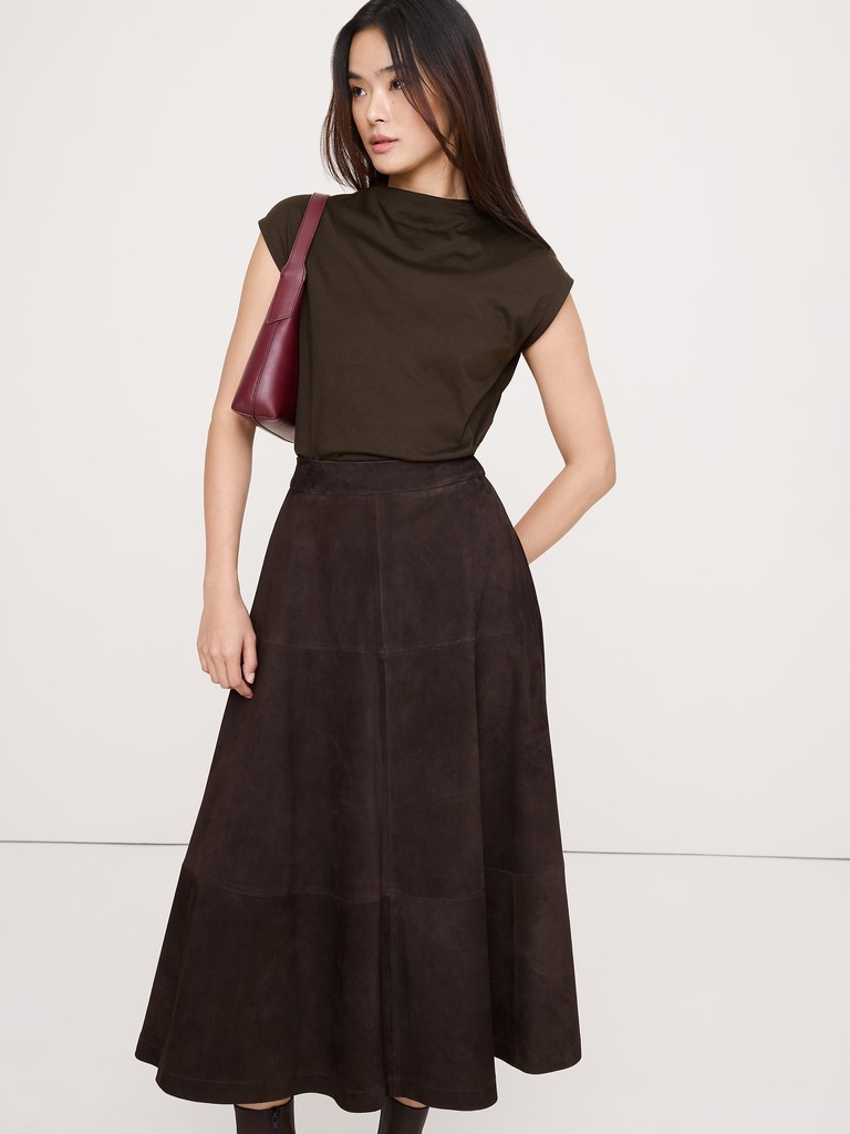 Silky Cotton Mock-Neck Top