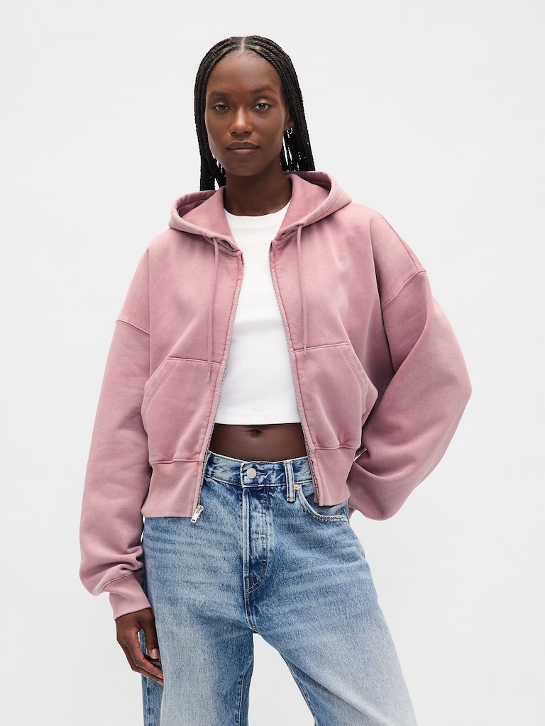 VintageSoft Full-Zip Wedge Hoodie