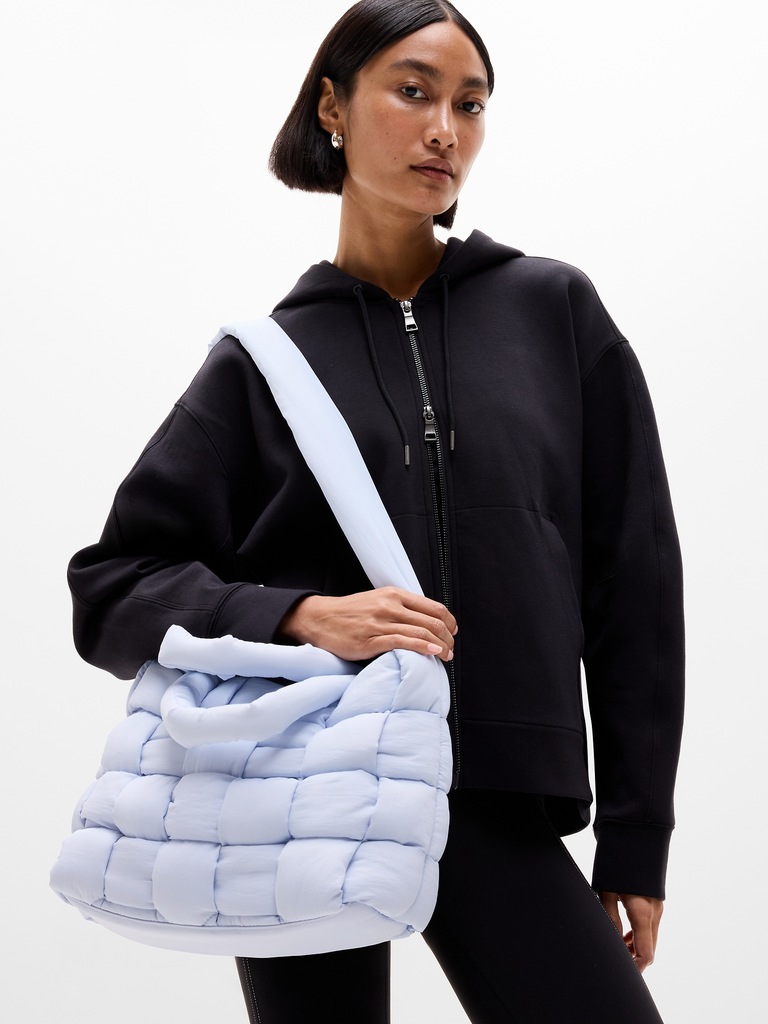 Woven Square Puff Tote