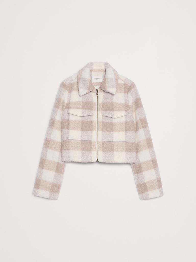 Plaid Boucle Cropped Jacket