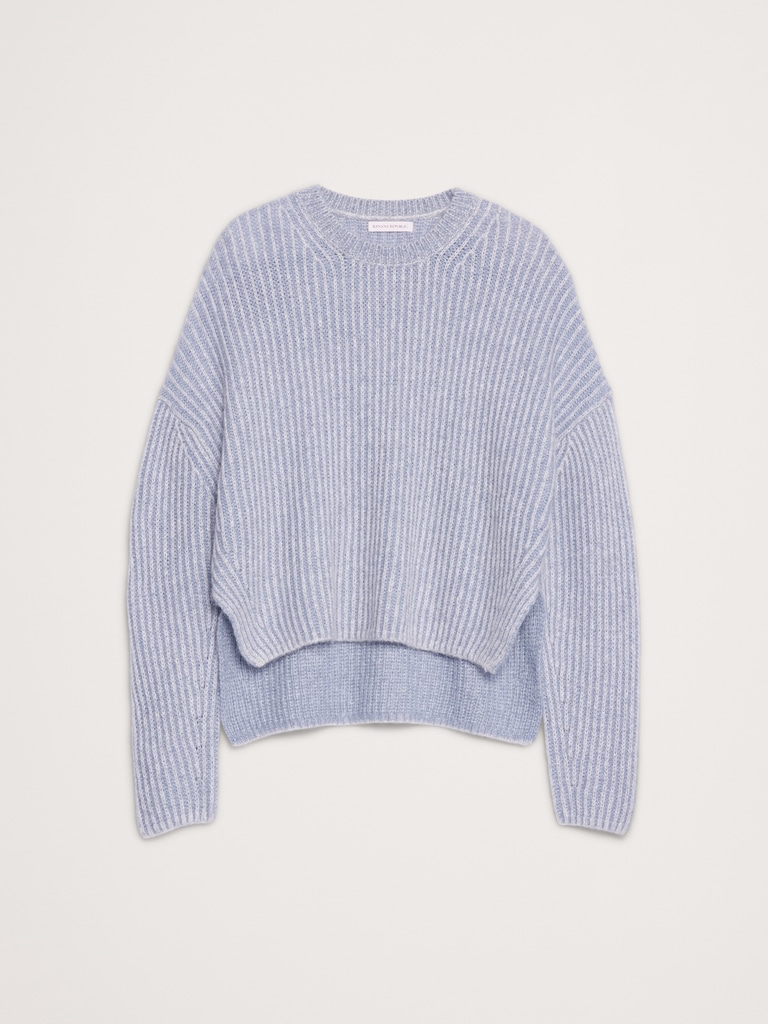 Alpaca-Wool Blend Ribbed Sweater