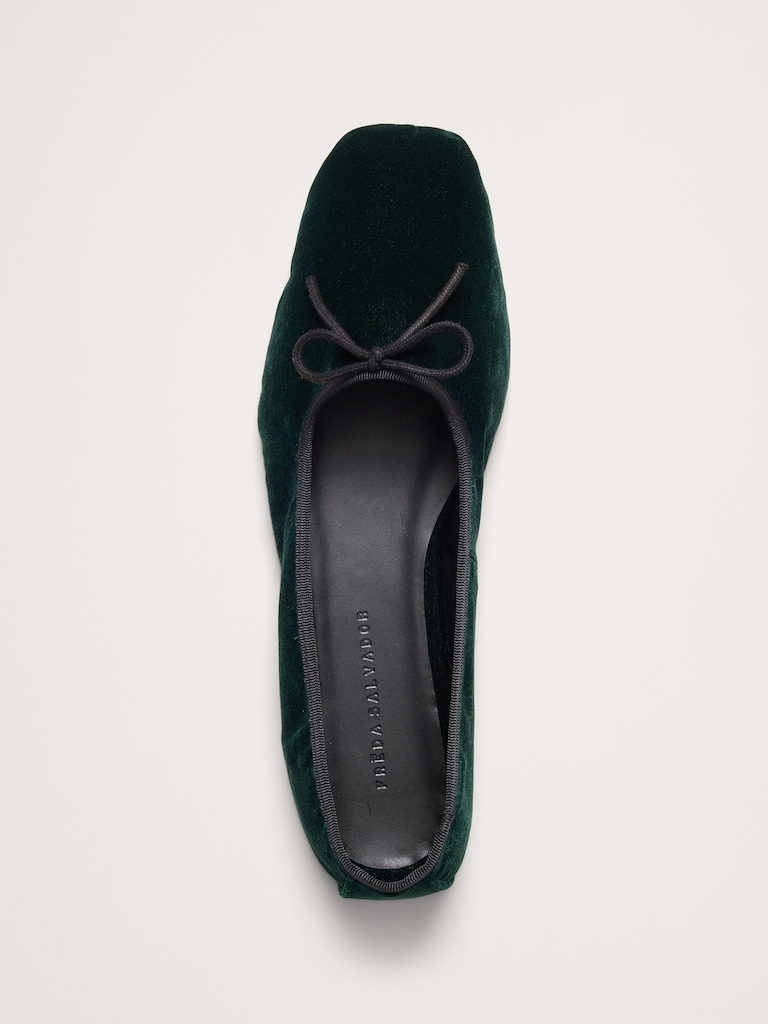 Jada Velvet Square-Toe Flat by Freda Salvador