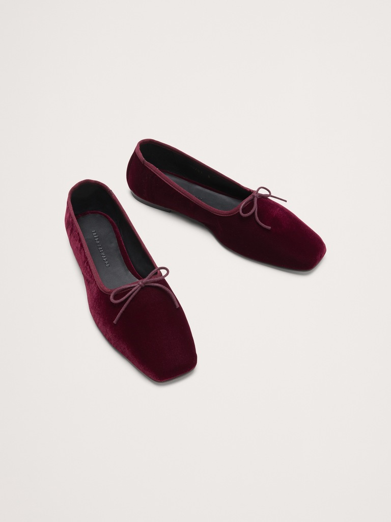 Jada Velvet Square-Toe Flat by Freda Salvador