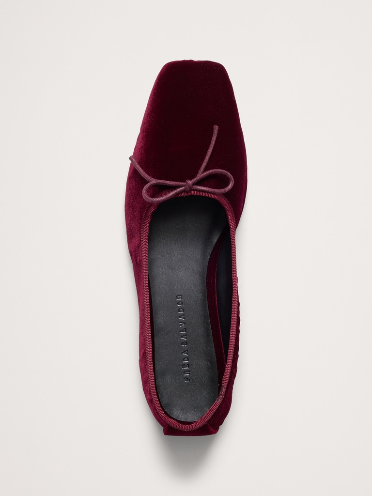 Jada Velvet Square-Toe Flat by Freda Salvador