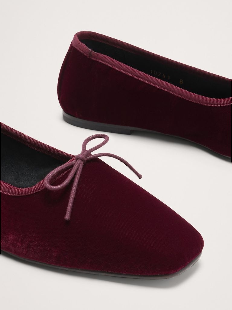 Jada Velvet Square-Toe Flat by Freda Salvador