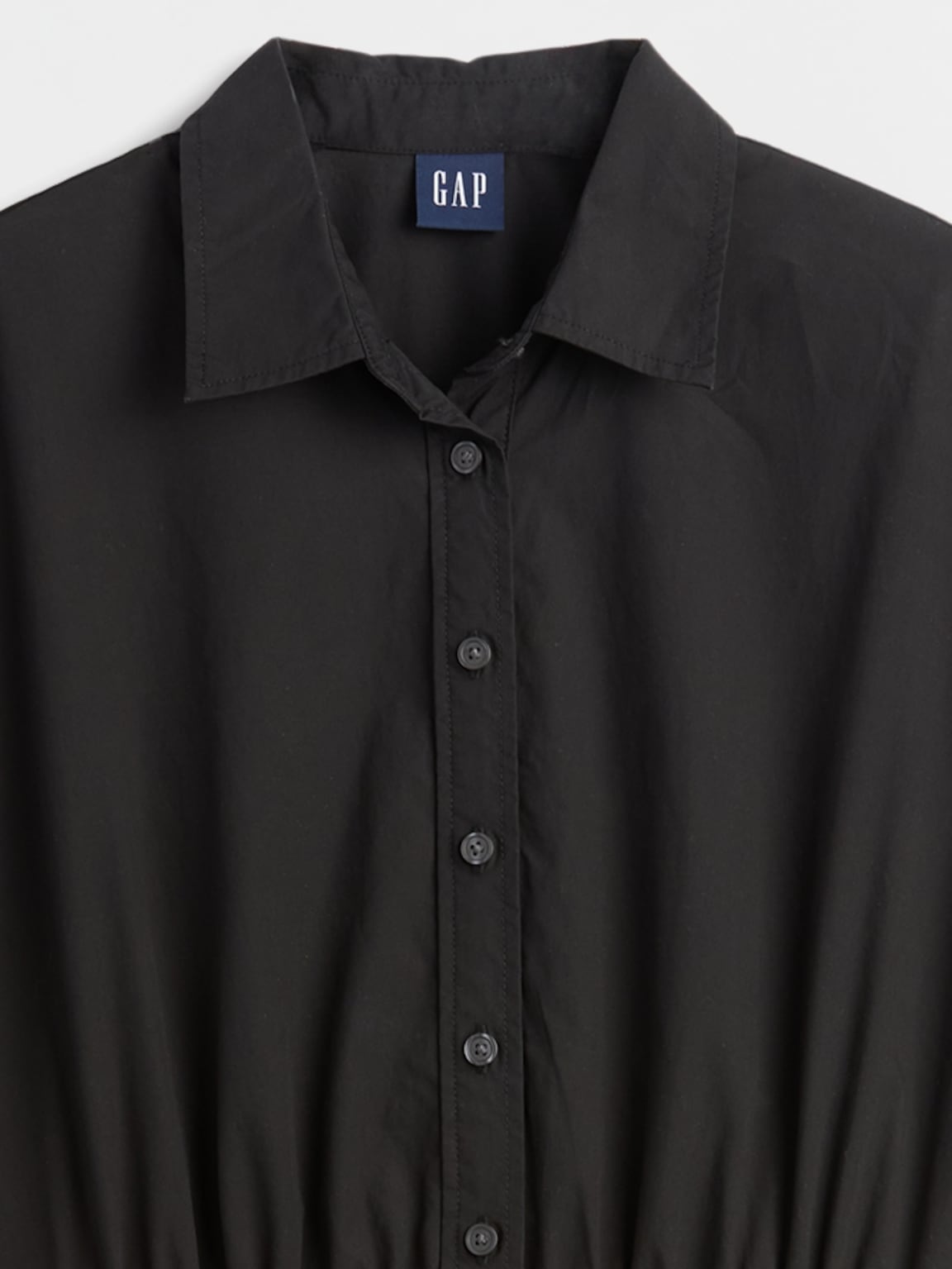 Poplin Drop-Waist Maxi Shirtdress