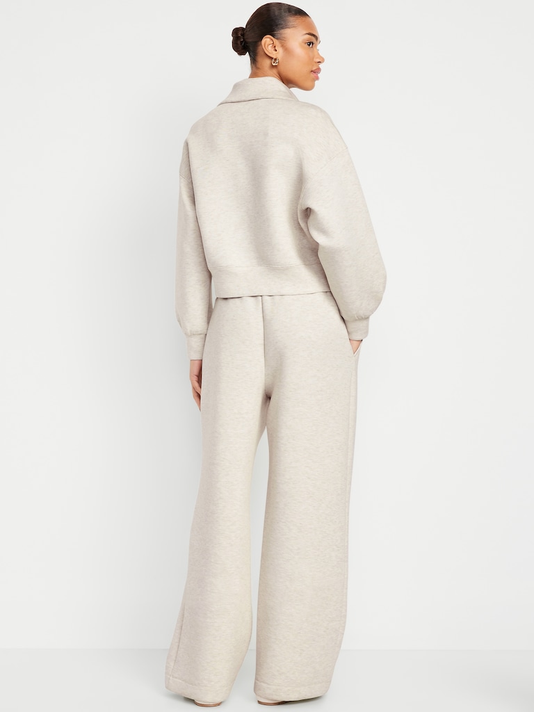 High-Waisted Bounce Fleece Wide-Leg Sweatpants