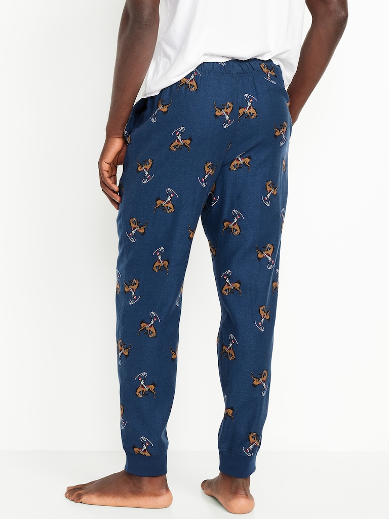 Printed Flannel Pajama Joggers for Men