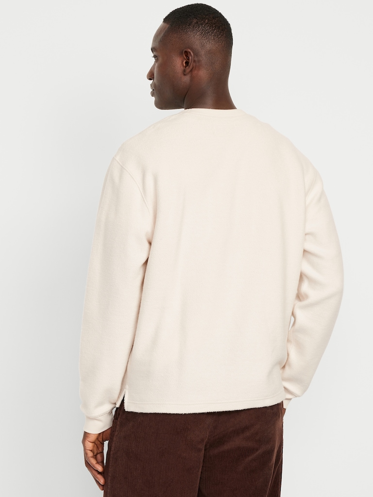 Loose Pocket Crew-Neck Sweatshirt