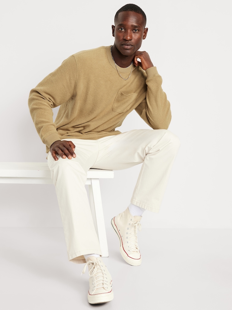 Loose Pocket Crew-Neck Sweatshirt